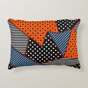 seamless creative pattern with geometric compositi accent pillow