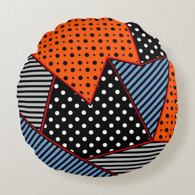 seamless creative pattern with geometric compositi round pillow (Front)