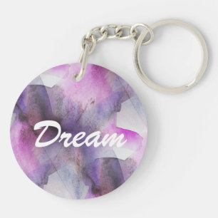 seamless cubism purple abstract art keychain