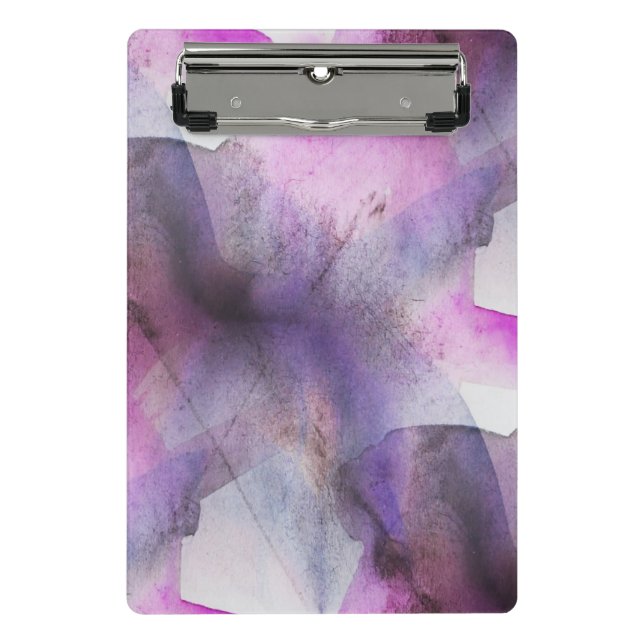 seamless cubism purple abstract art mini clipboard (Front)