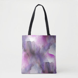 seamless cubism purple abstract art tote bag