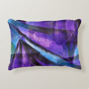 seamless cubism purple, blue abstract art accent pillow