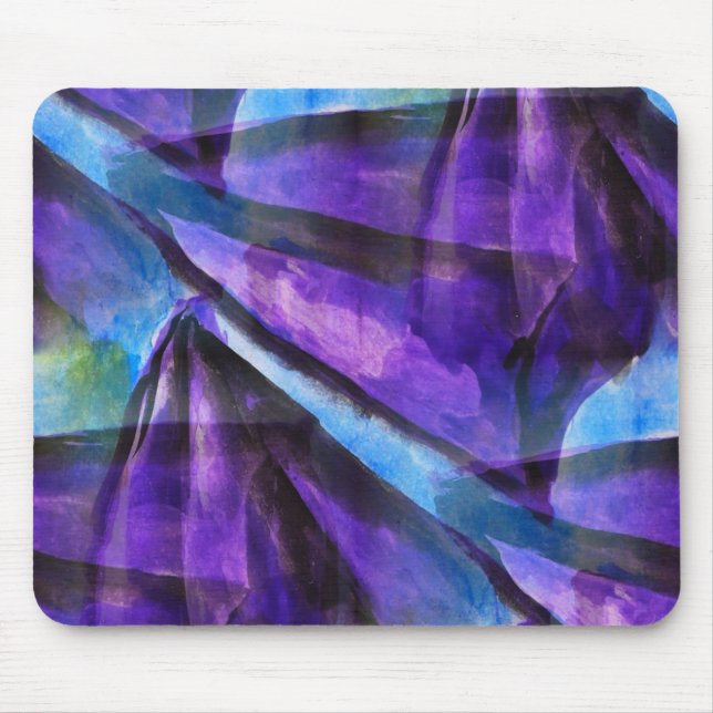 seamless cubism purple, blue abstract art mouse pad (Front)
