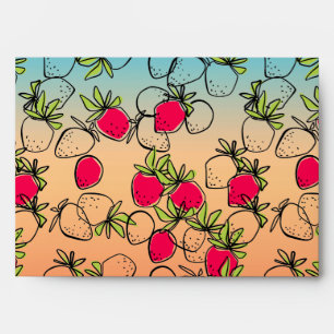 Seamless cute cartoon bright strawberry pattern co envelope