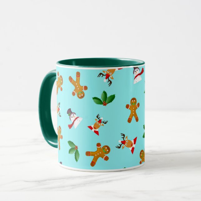 Seamless Cute Christmas Pattern Mug (Front Left)