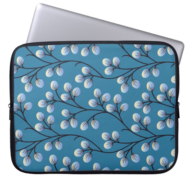 Seamless cute floral pattern design laptop sleeve (Front)