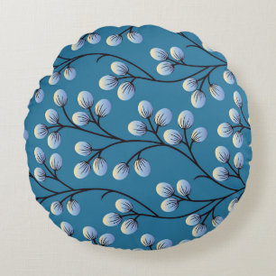 Seamless cute floral pattern design round pillow