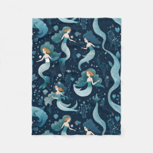 Seamless Cute Mermaid Tail Velveteen Plush Blanket