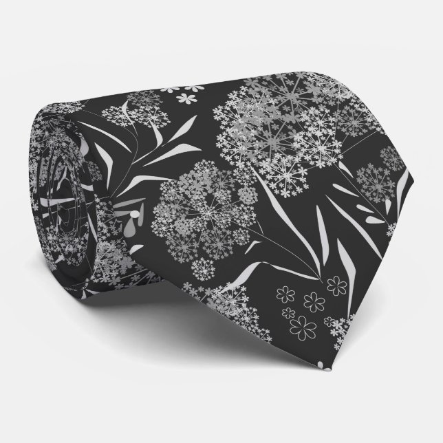 Seamless cute small flowers floral pattern navy vi tie (Rolled)