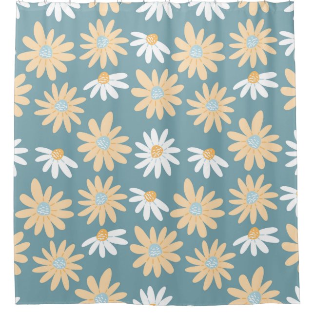 Seamless daisies pattern in small naive wild flowe (Front)