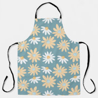 Seamless daisies pattern in small naive wild flowe