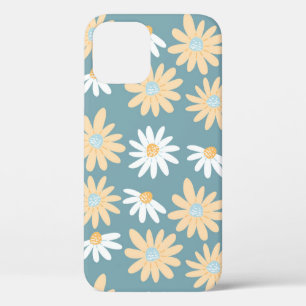 Seamless daisies pattern in small naive wild flowe iPhone 12 case