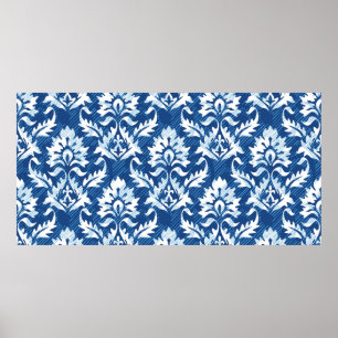 Seamless damask pattern poster