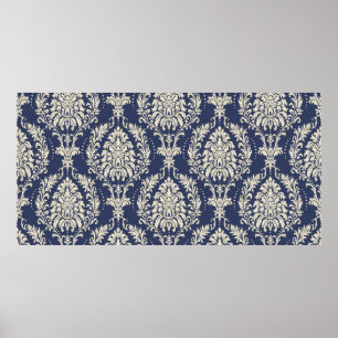 Seamless damask wallpaper. Seamless vintage patter Poster
