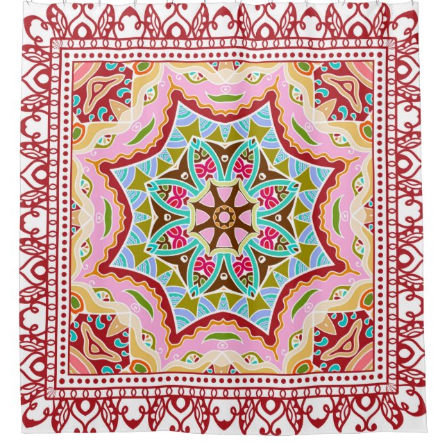 Seamless damask with colourful patchwork. Vintage  (Front)