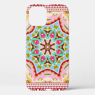 Seamless damask with colourful patchwork. Vintage  iPhone 12 Case