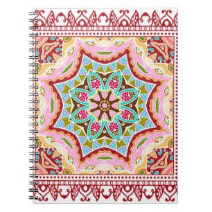 Seamless damask with colourful patchwork. Vintage  Notebook