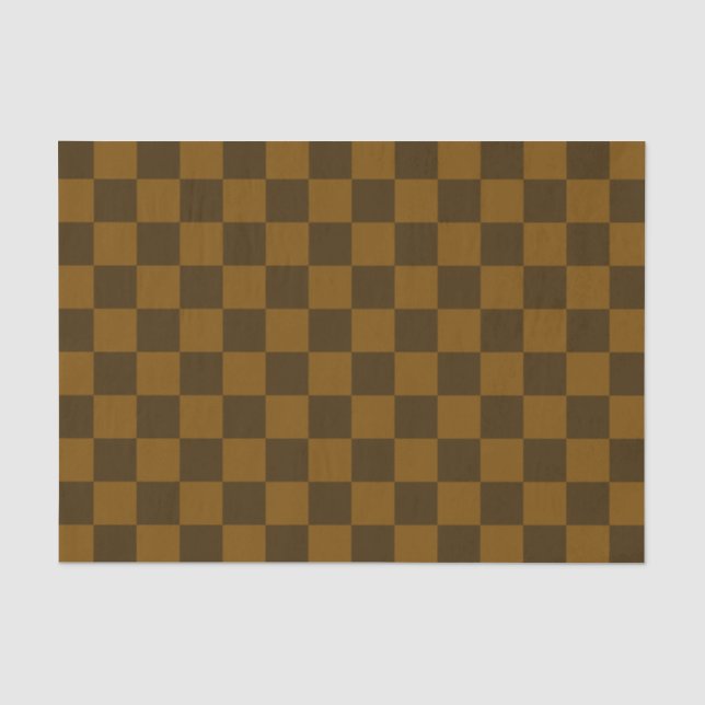 Seamless Dark and Light Brown Checkered Tissue Paper (Front)