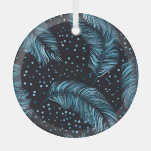 Seamless dark feather texture, abstract vintage. glass ornament