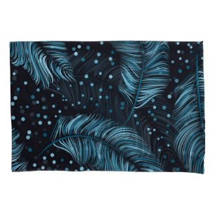 Seamless dark feather texture, abstract vintage. pillowcase