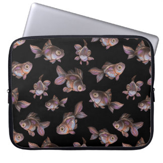 Seamless dark pattern with fish laptop sleeve