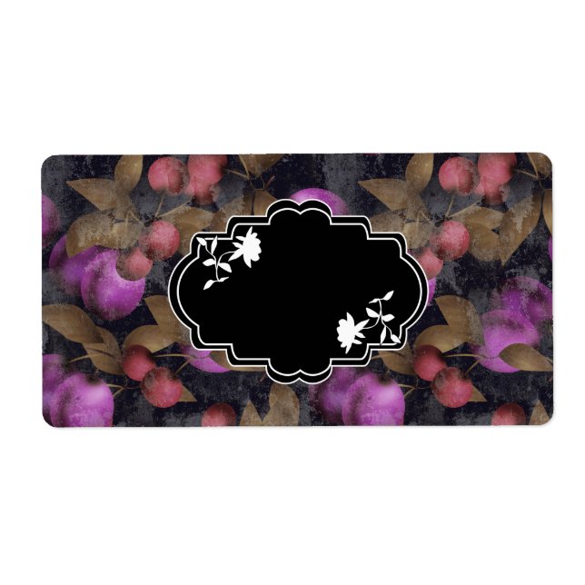 Seamless dark plum fruits purple berries cherry (Devant)