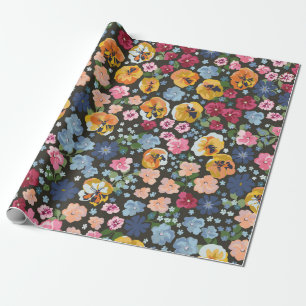 Seamless decorative elegant pattern with cute flow wrapping paper