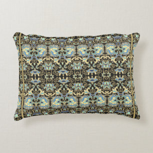 Seamless decorative Vintage laced design on golden Accent Pillow