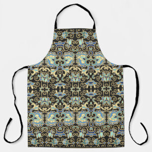 Seamless decorative Vintage laced design on golden Apron