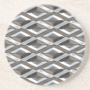 Seamless Diamond Shaped Chrome Plated Metal Coaster