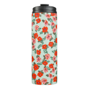 Seamless ditsy pattern in small cute wild flowers. thermal tumbler