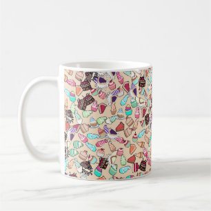 Seamless doodle cake pattern pattern. Hand drawn b Coffee Mug