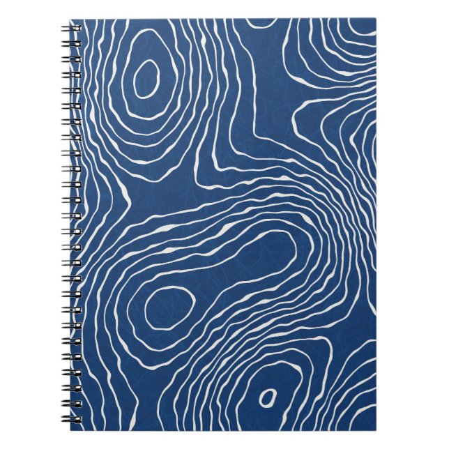 Seamless earth line topographic map organic patter notebook (Front)