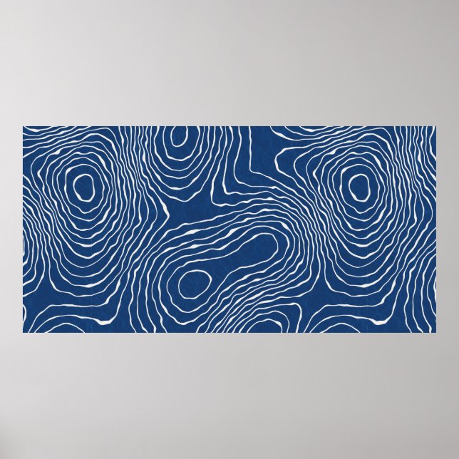 Seamless earth line topographic map organic patter poster (Front)