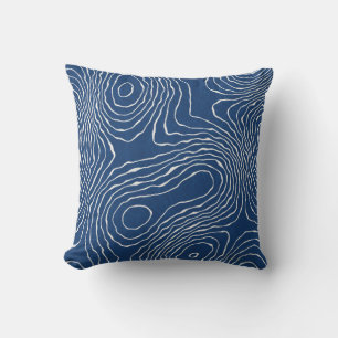 Seamless earth line topographic map organic patter throw pillow