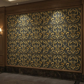 Seamless Elegant Golden Flow Luxury Tile Design