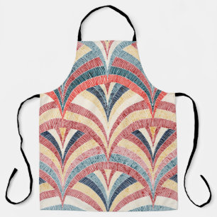 Seamless embroidered pattern. Wavy bohemian print. Apron