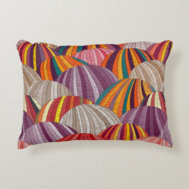Seamless embroidered wavy pattern. Sown meadows an Accent Pillow (Front)