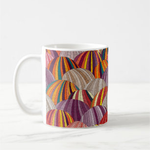 Seamless embroidered wavy pattern. Sown meadows an Coffee Mug