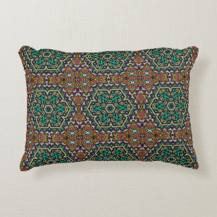 Seamless embroidery tribal ethno boho ornamental t accent pillow
