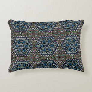Seamless embroidery tribal ethno boho ornamental t accent pillow