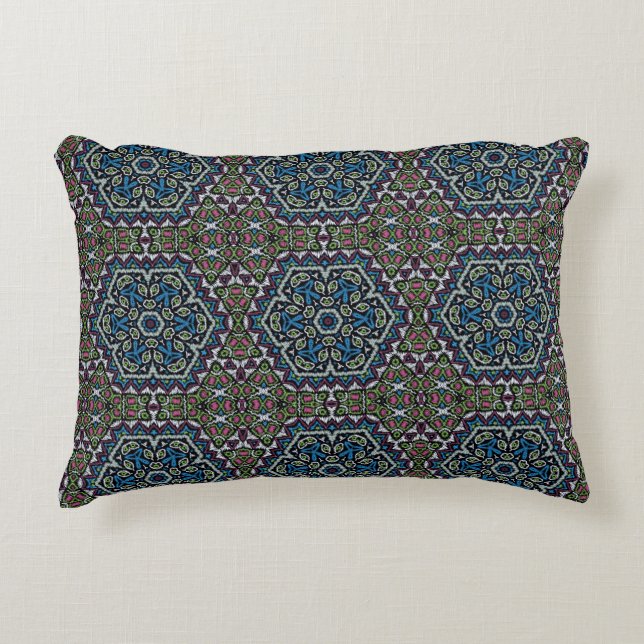 Seamless embroidery tribal ethno boho ornamental t accent pillow (Front)