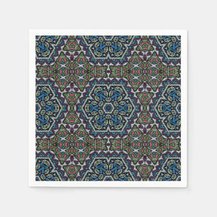 Seamless embroidery tribal ethno boho ornamental t napkin