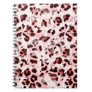 Seamless Endless Hand Drawn Watercolor Leopard Ani Notebook