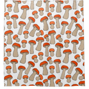 Seamless Endless Red or Orange Aspen Mushrooms Pat