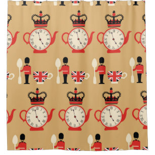 seamless english tea time pattern