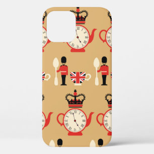 seamless english tea time pattern iPhone 12 case