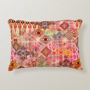 Seamless Ethnic beautiful pattern on Abstract digi Accent Pillow