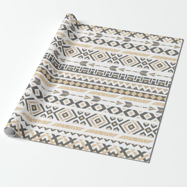 Seamless ethnic beige pattern. illustration wrapping paper (Unrolled)