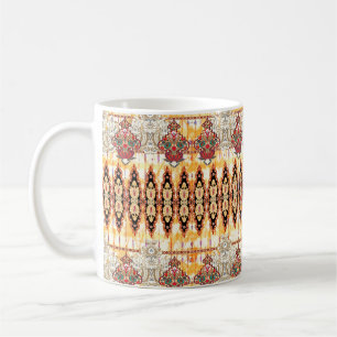 Seamless ethnic mughal floral pattern coffee mug